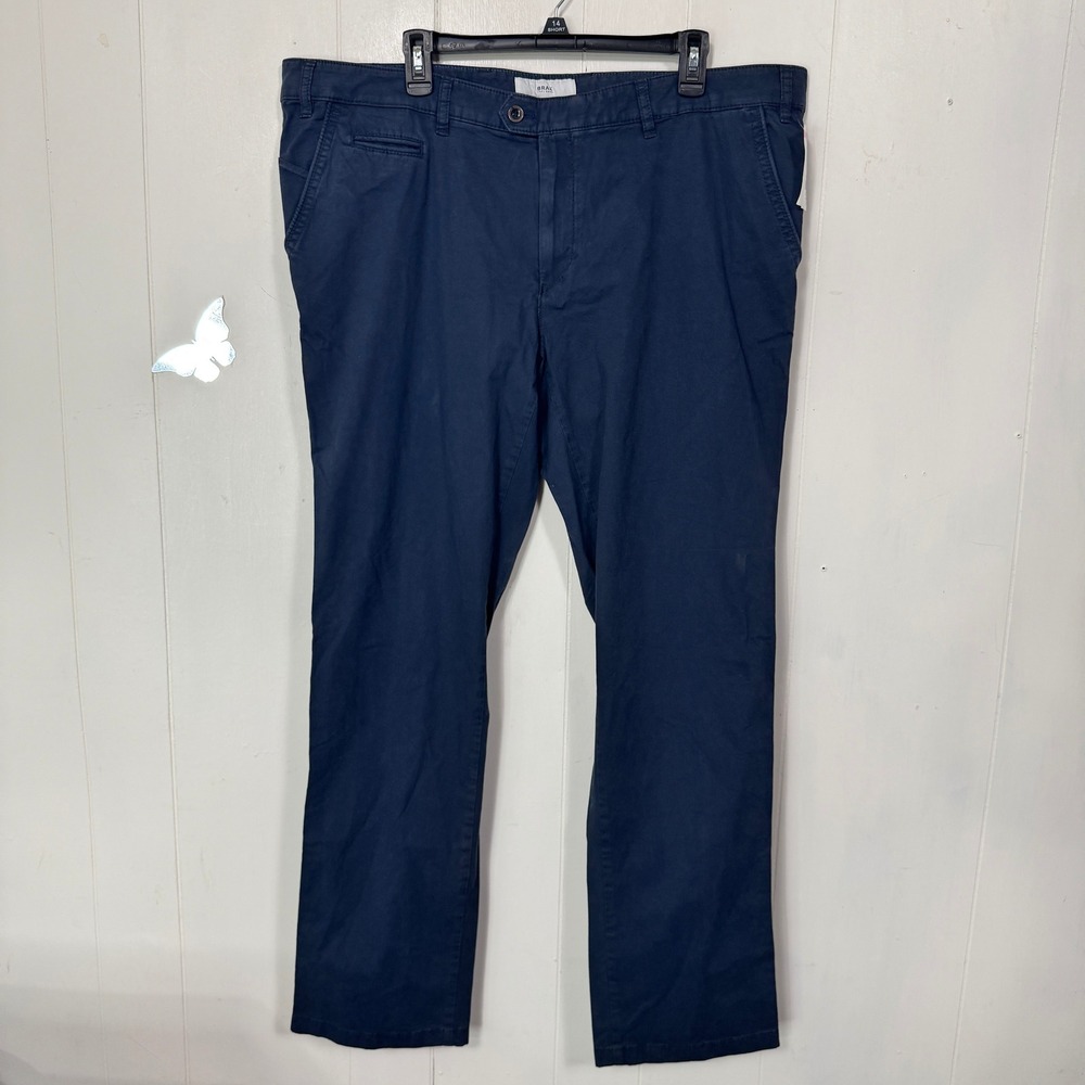 Brax‎ Feel Good Mens Navy Blue Everest Style Chino Pants Size 42/34 Blue Pockets